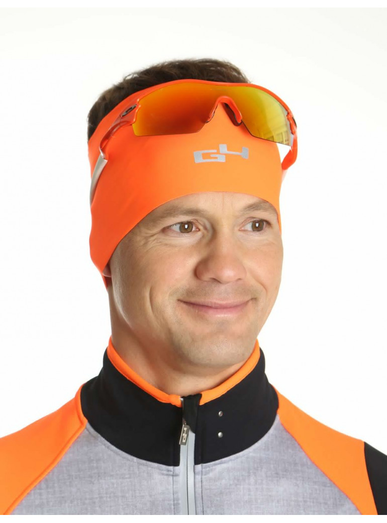 Bandeau cyclisme hiver orange fluo