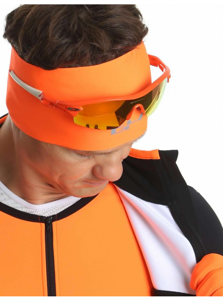 Bandeau cyclisme hiver orange fluo