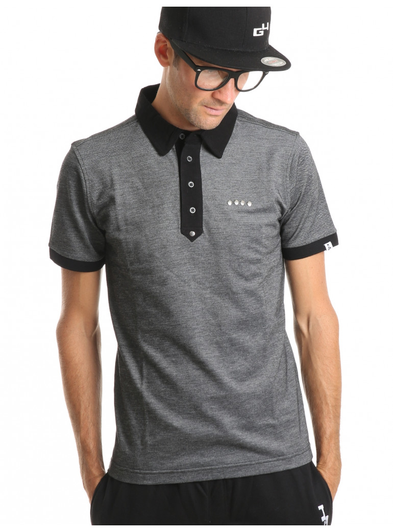 Polo homme gris chiné