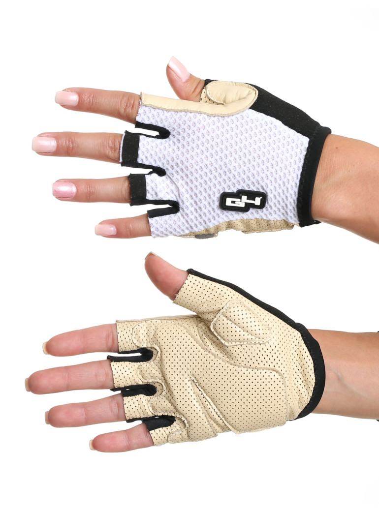 Summer leather white gloves