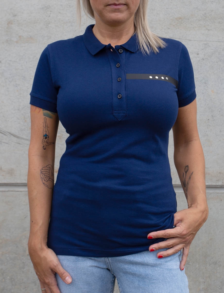 Horseware Polo Femmes Adalie FS Contraste Culotte Bleu marine//Melon d/'eau//bleu ciel 24-34