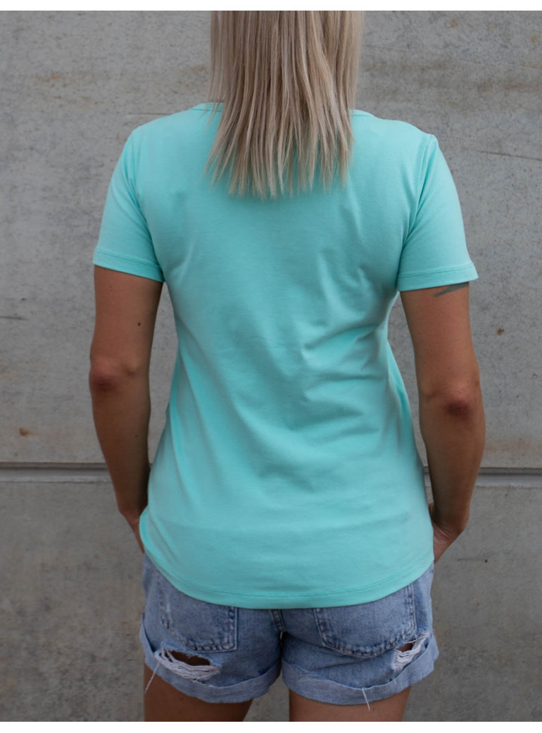 T-SHIRT CASUAL BLEU TURQUOISE POUR FEMME