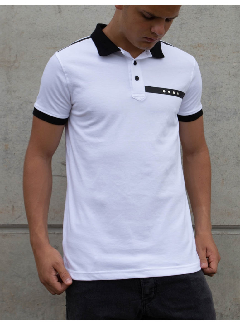 WHITE CASUAL POLO FOR MAN