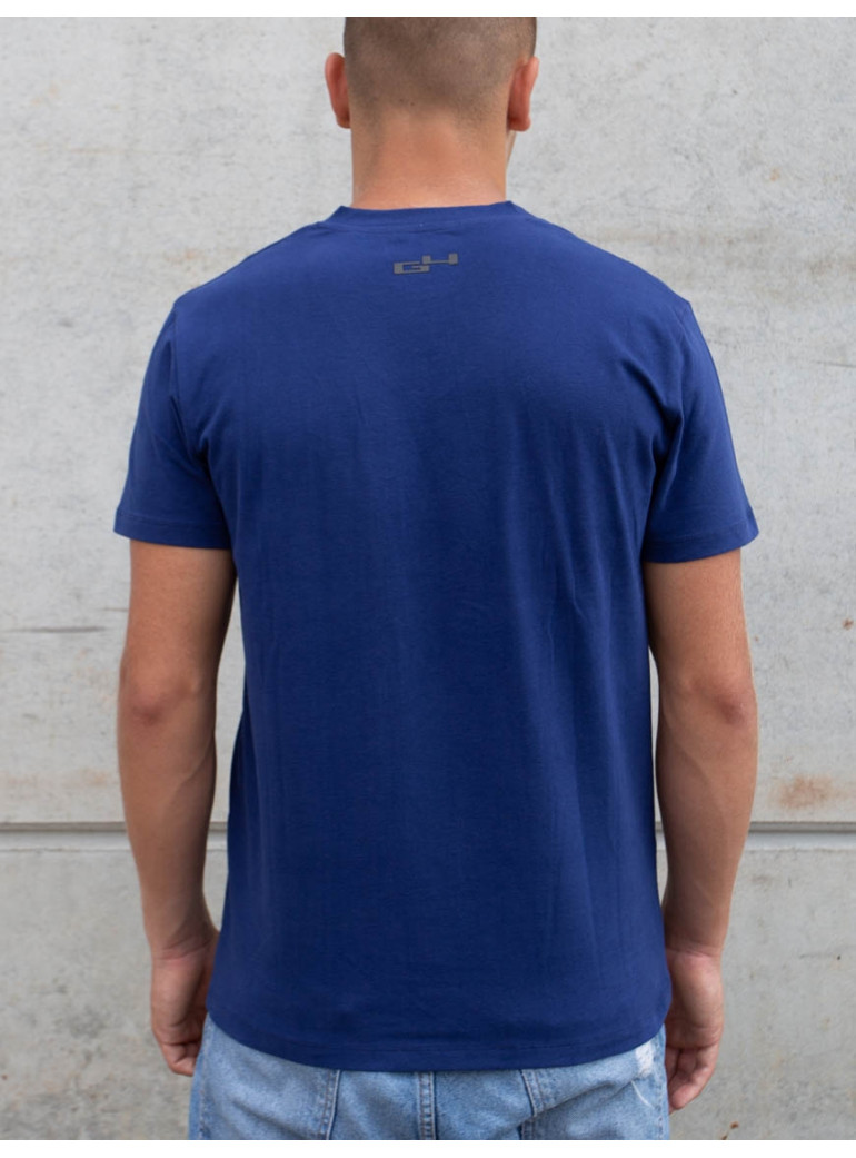 T-SHIRT COL V NAVY BLUE MEN