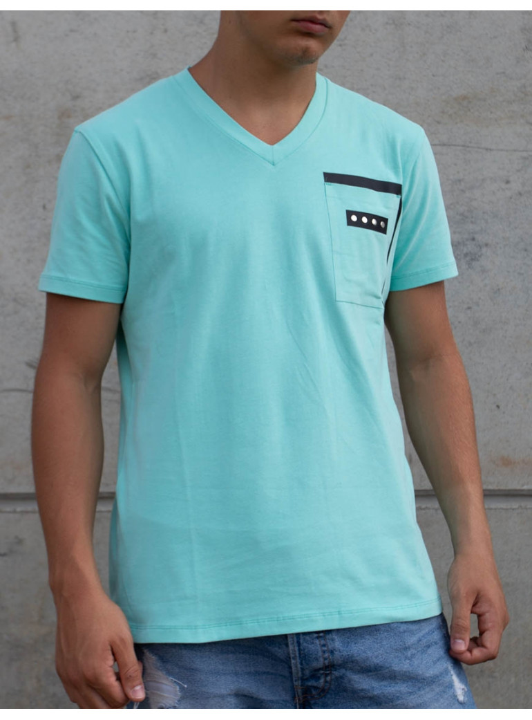 T-SHIRT TURQUOISE HOMME