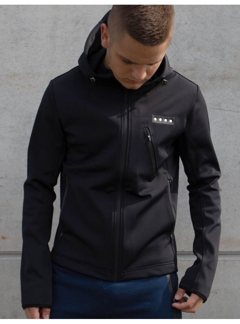 VESTE SOFTSHELL IMPERMÉABLE  NOIR