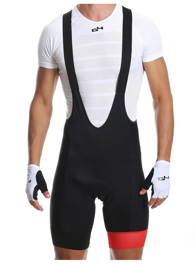 Black and red bib shorts for man Distinguished - G4 dimension