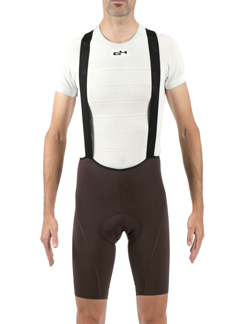 BROWN COMPRESSIVE CYCLING BIB SHORTS