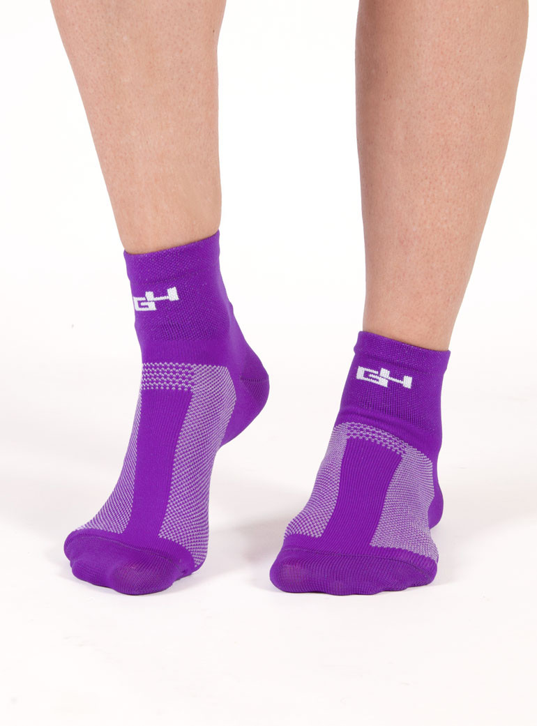 Purple woman cycling socks