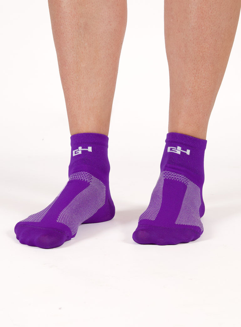 Purple woman cycling socks