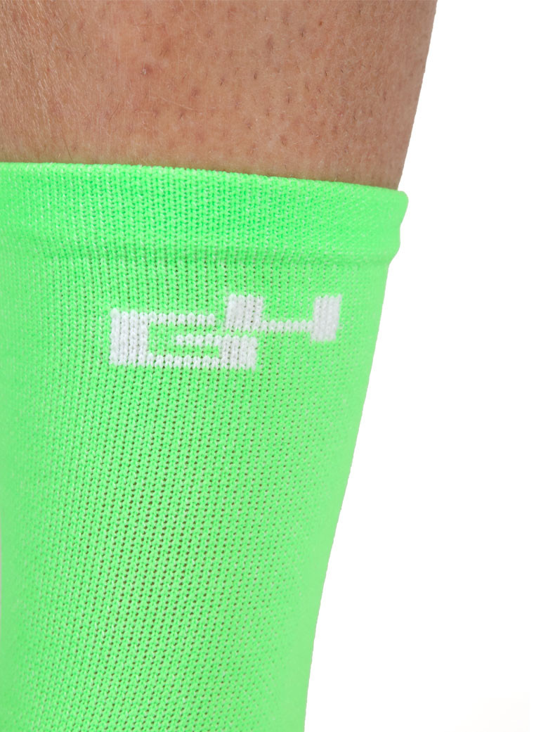 Chaussettes de vélo verte fluo