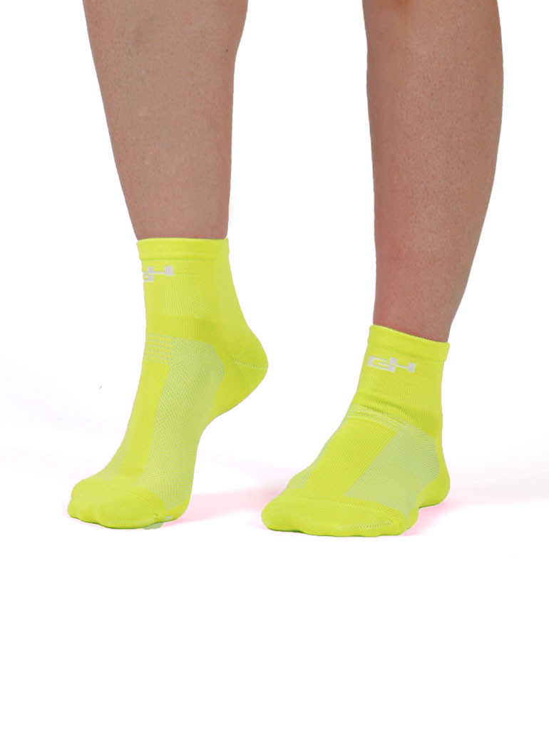 Chaussettes de vélo courte jaune fluo