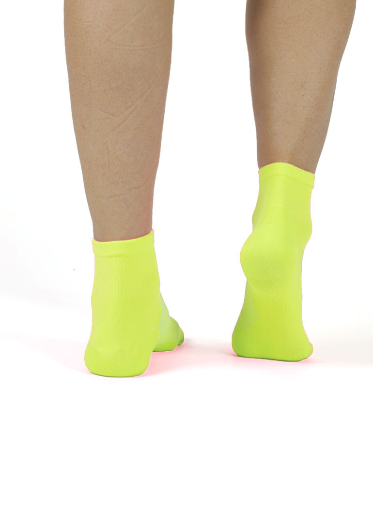 Chaussettes de vélo courte jaune fluo