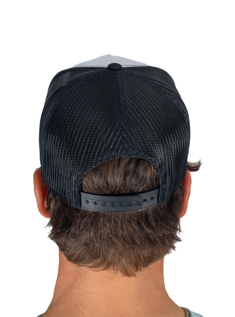 flat peak cap Black white
