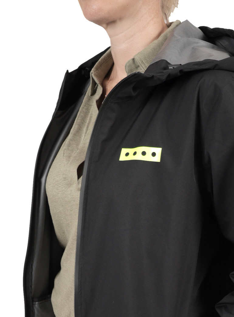 Trench-style rain jacket