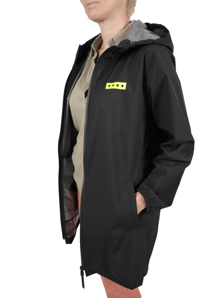 Trench-style rain jacket