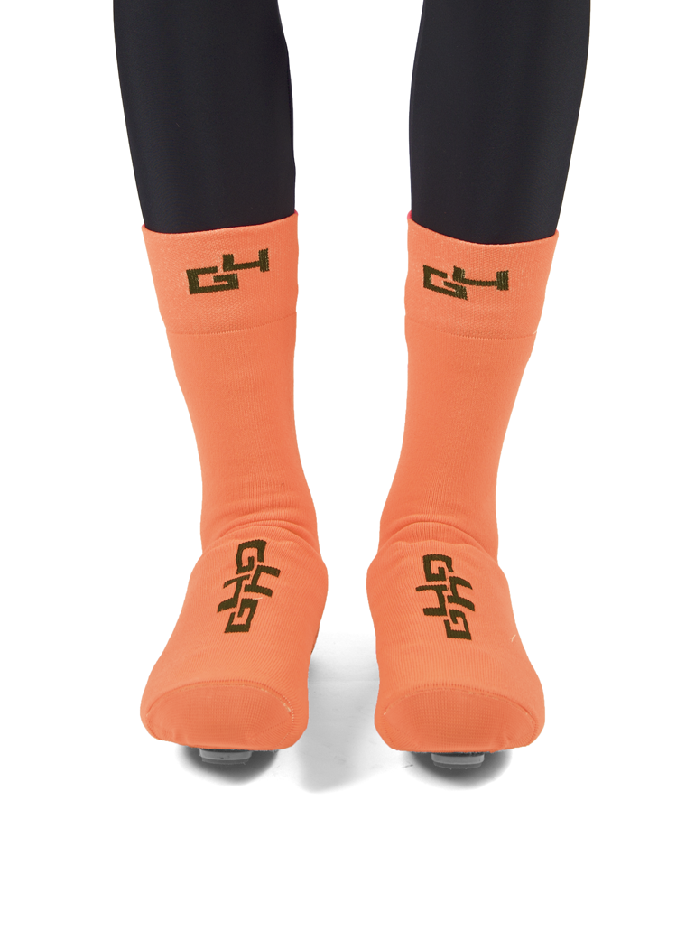 winter Cycling overshoes neon orange