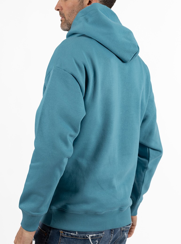 oversize blue hoodie