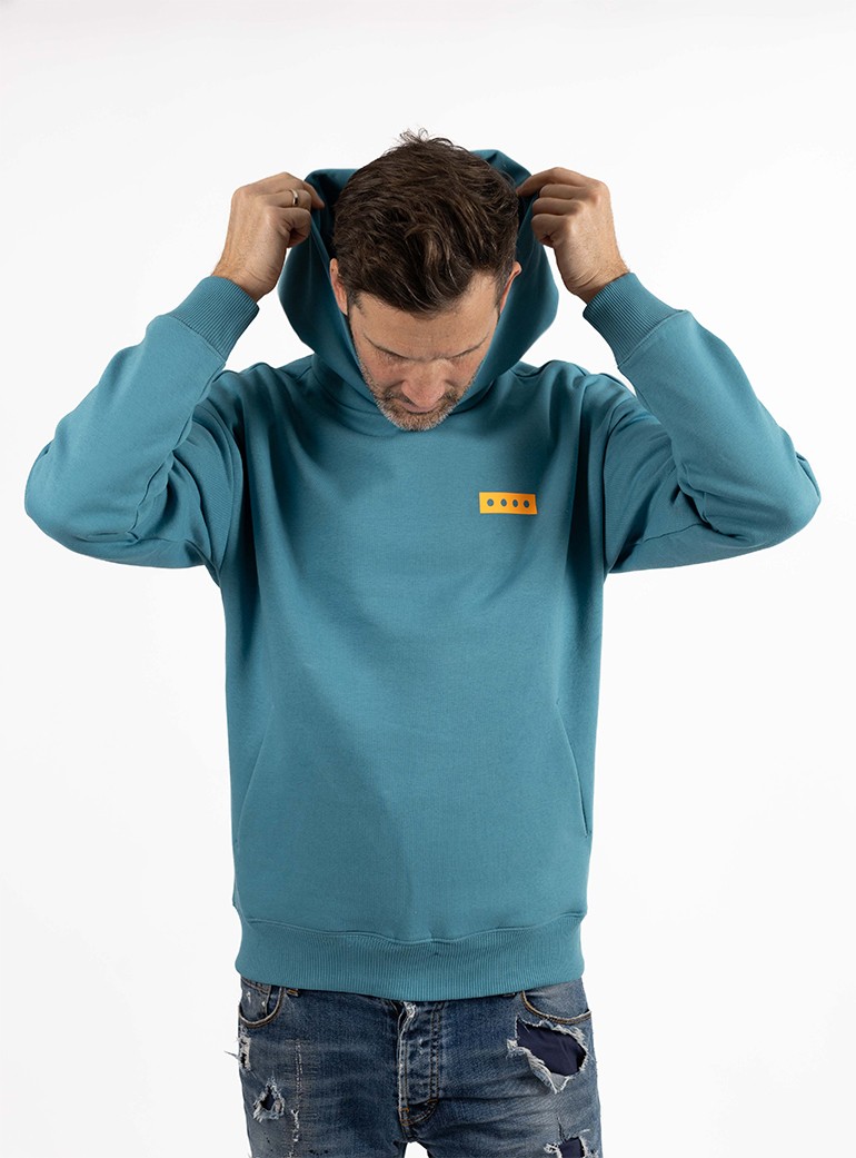 oversize blue hoodie