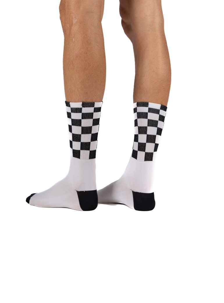 chaussettes velo damier