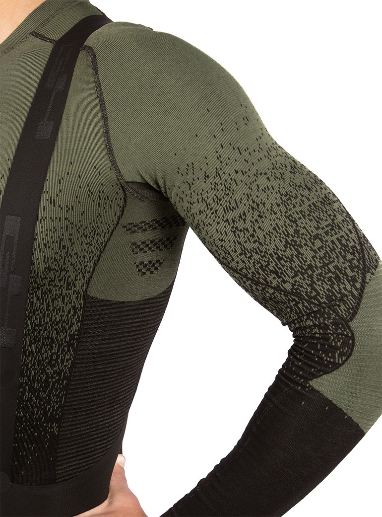 green cycling base layer man