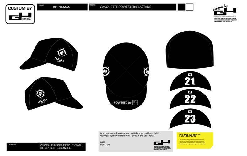 la casquette de cyclisme maquette