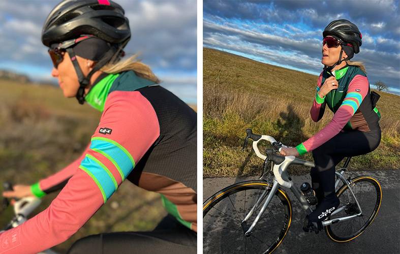 Colourful and warm winter cycling jacket