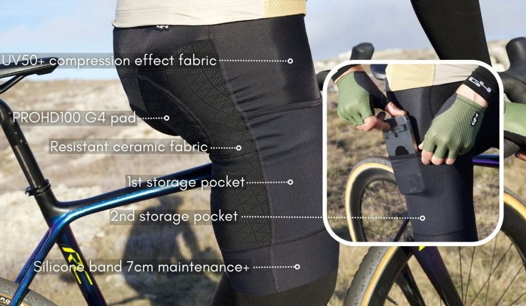 Very resistant and comfortable cycling shorts for Gravel to absorb the shocks of the Gravel trails.