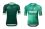 The green Tour jersey of partner SKODA VS the BORA Hansgrohe jersey