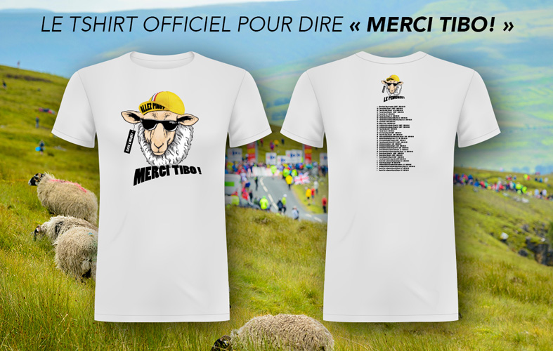 Le t-shirt Collector "Merci Tibo" pour ses fans en hommage a son dernier Tour de France