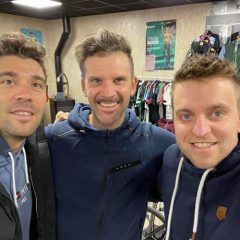 Thibaut Pinot, Geoffroy Lequatre et Matthieu Converset tout sourire aux Cycles des mille étangs