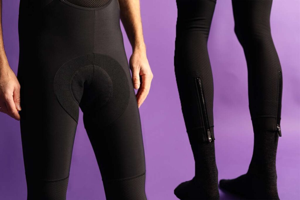 Warm black winter cycling tights